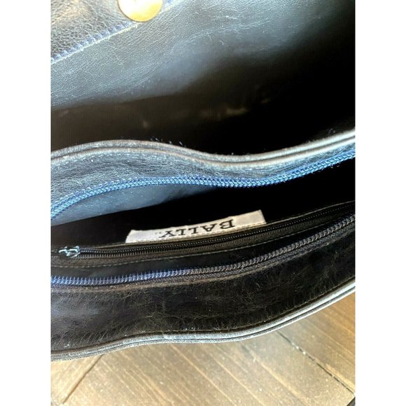 Vintage BALLY Black Luxurious Leather Medium Crossbody Shoulder Handbag Purse - Picture 12 of 12